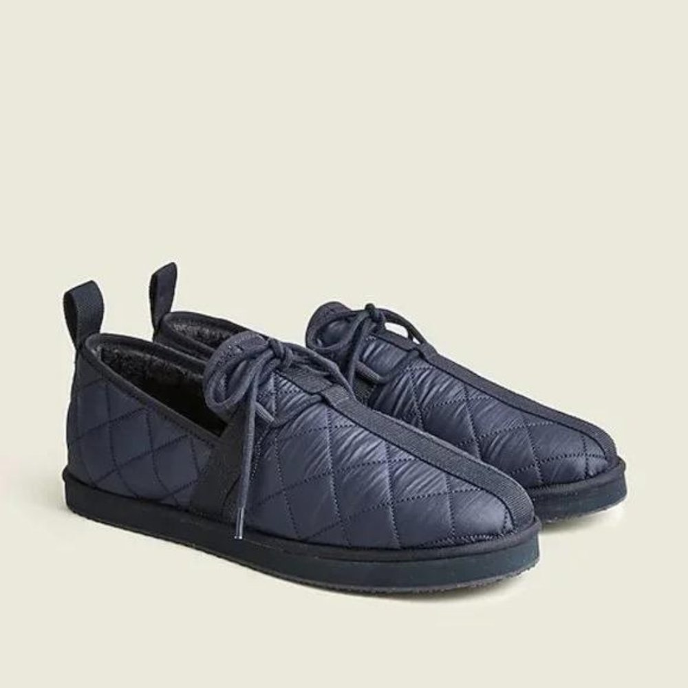 NWT J Crew Navy Blue Quilted Chore Slippers 11 - Picture 1 of 5